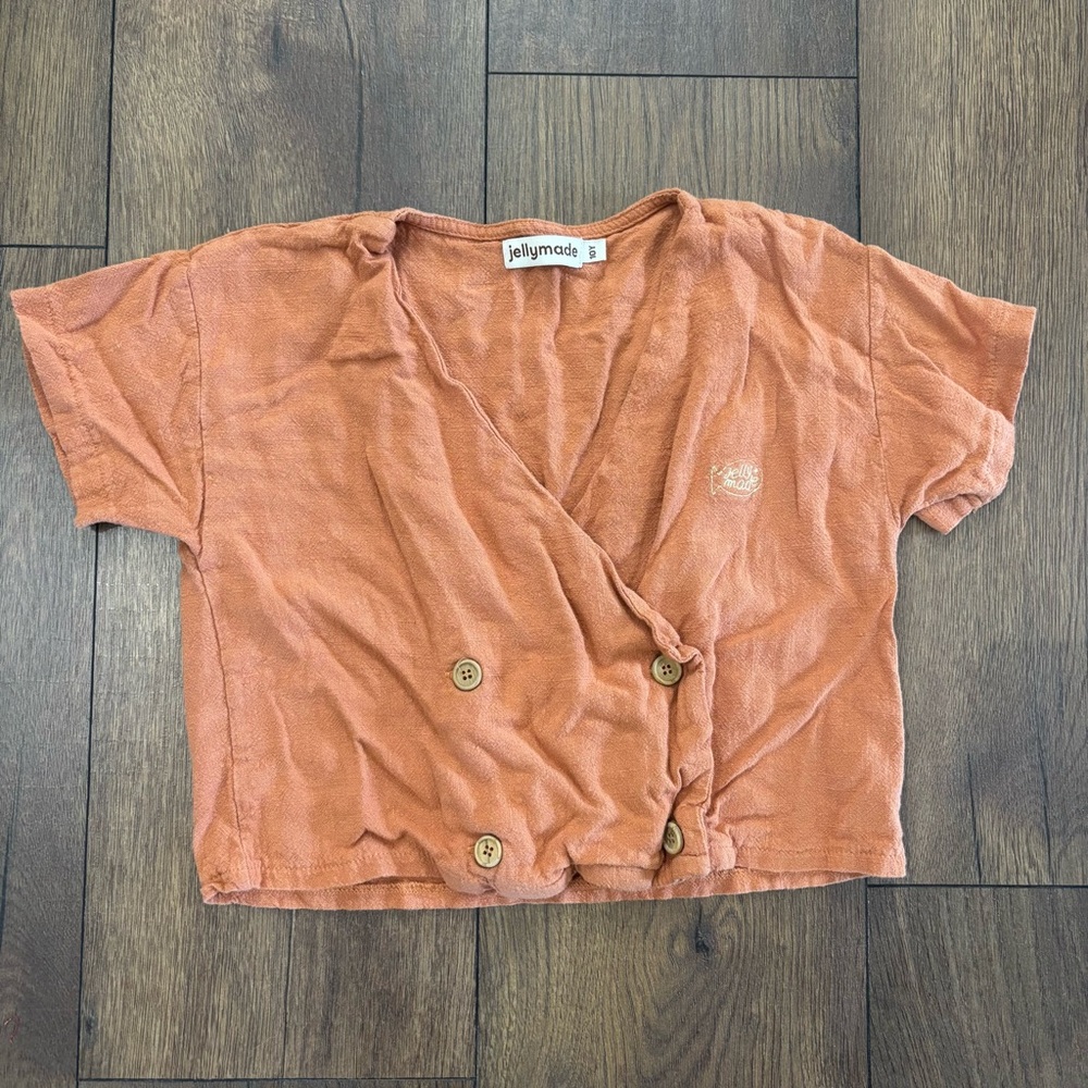Jellymade Kids Linen Blend Button Front Top